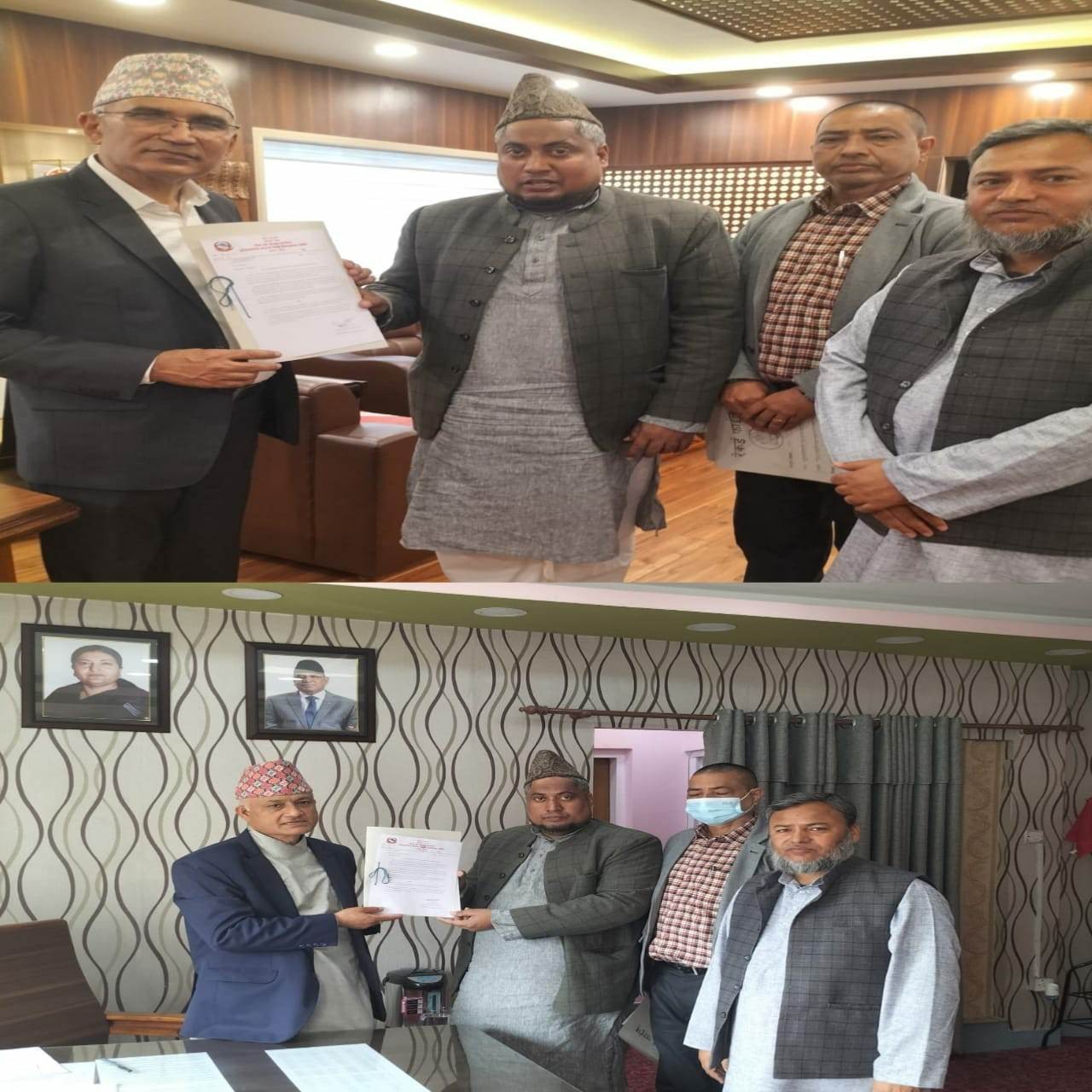 उपाध्यक्ष मशहूदले अर्थमंत्री र शिक्षा सचिवलाई बुझाए ज्ञापनपत्र