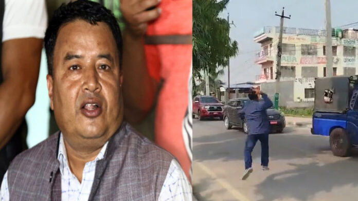 एमाले नेता महेश बस्नेतमाथी आक्रमण