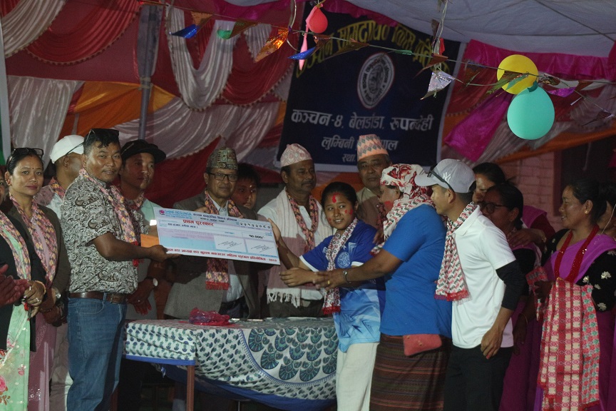 मैत्रीपुर्ण महिला फुटवल प्रतियोगितामा दुर्गा आमा समूह विजयी