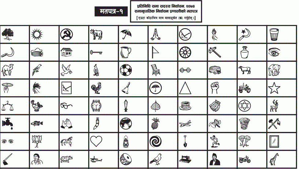 निर्वाचन आयोगद्वारा समानुपातिक तर्फको नमुना पत्र छपाई शुरु
