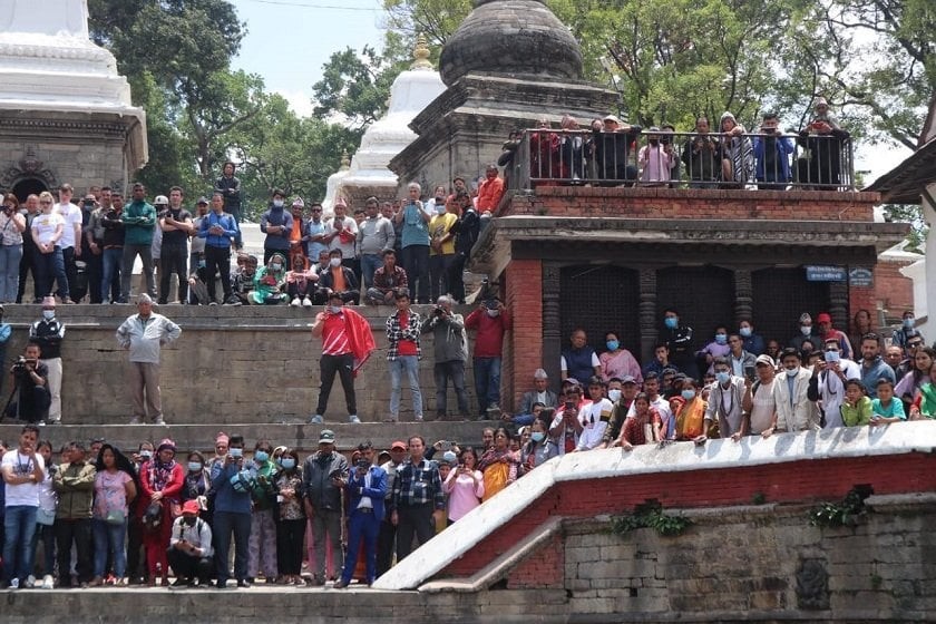 रवि लामिछानेका सवारी चालक शम्भु थापाको अन्त्येष्टि