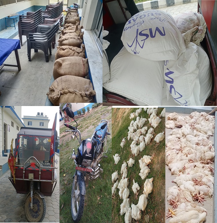 भन्सार छलीका बिभिन्न अबैध सामान प्रहरीको नियन्त्रणमा