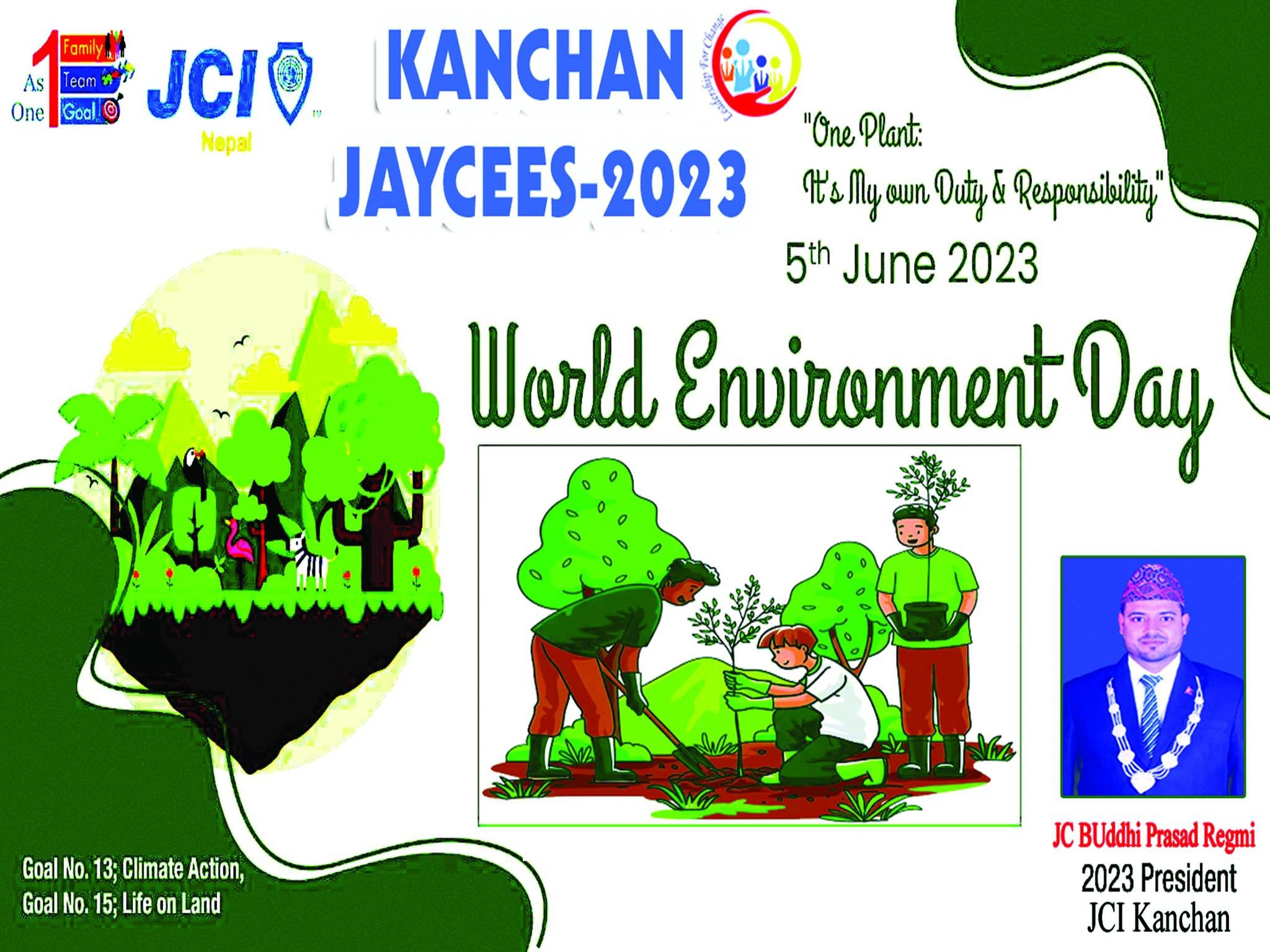 कञ्चन जेसिजद्वारा बृक्षरोपण