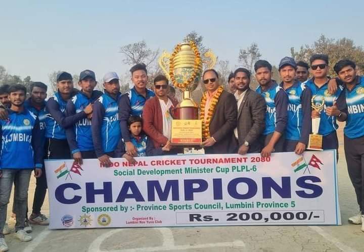 इन्डो नेपाल क्रिकेट सिजन ६ को च्याम्पियन लुम्बिनी नव युवा क्लब 