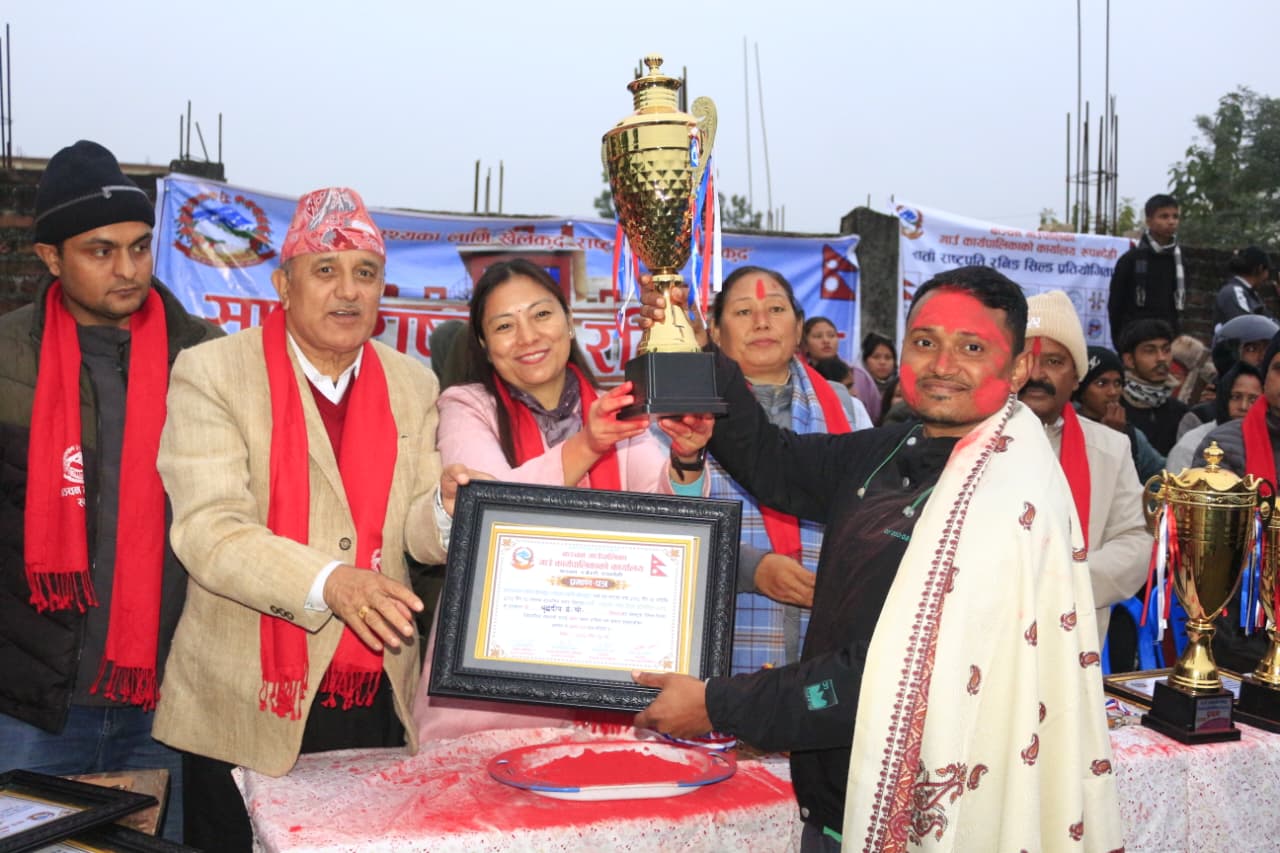 कञ्चनमा सातौं राष्ट्रपति रनिङ शिल्ड प्रतियोगिता सम्पन्न आधारभूत तर्फ बुद्धदिप र एभरग्रीन प्रथम